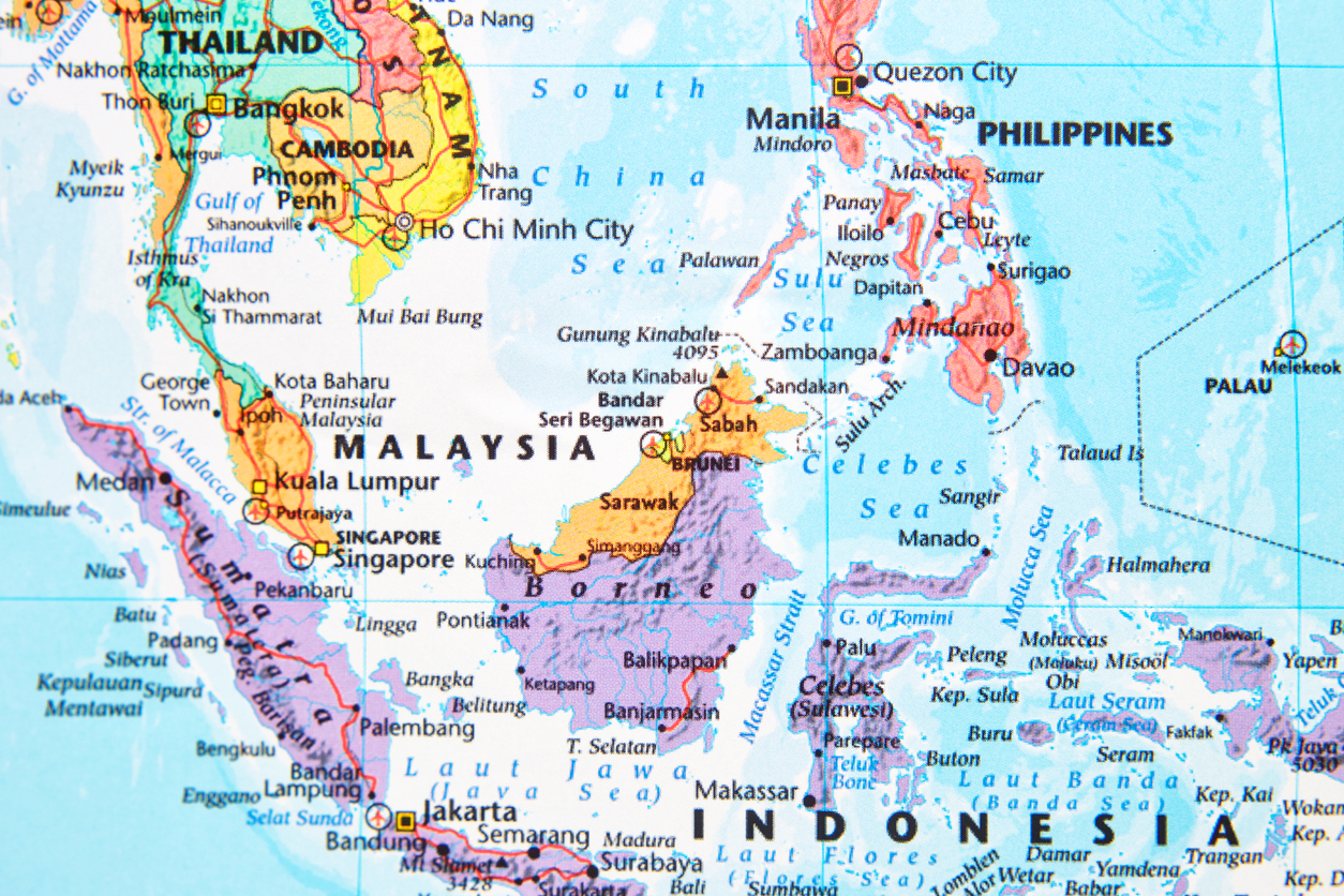 Малайзия и Филиппины на карте